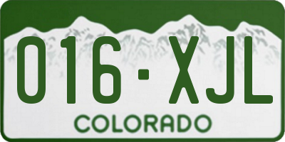 CO license plate 016XJL