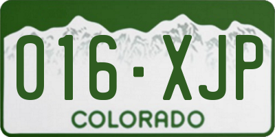 CO license plate 016XJP