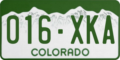 CO license plate 016XKA