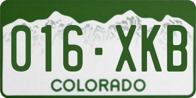 CO license plate 016XKB