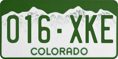 CO license plate 016XKE