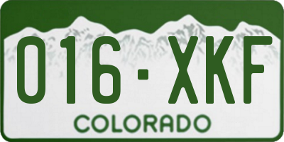 CO license plate 016XKF