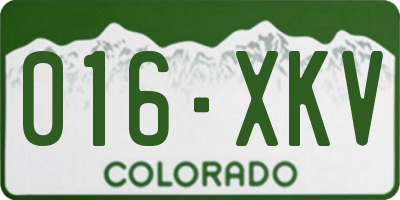 CO license plate 016XKV
