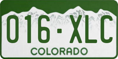 CO license plate 016XLC