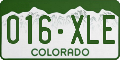 CO license plate 016XLE
