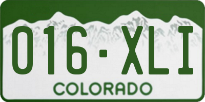 CO license plate 016XLI