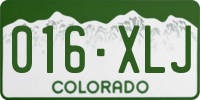 CO license plate 016XLJ