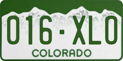 CO license plate 016XLO