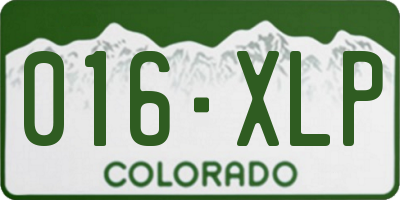 CO license plate 016XLP