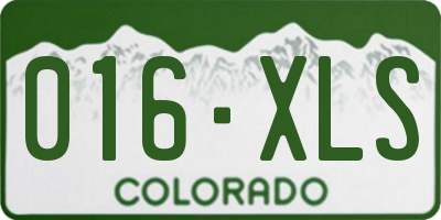 CO license plate 016XLS