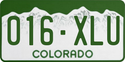 CO license plate 016XLU