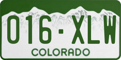 CO license plate 016XLW