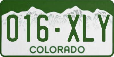 CO license plate 016XLY