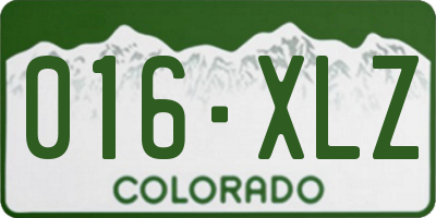 CO license plate 016XLZ