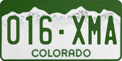 CO license plate 016XMA