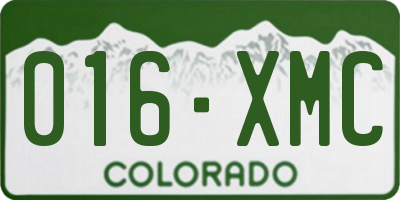 CO license plate 016XMC