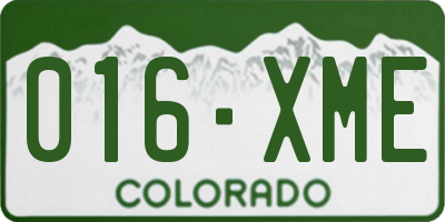 CO license plate 016XME
