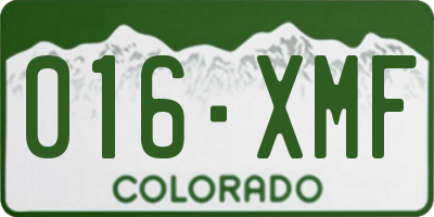 CO license plate 016XMF