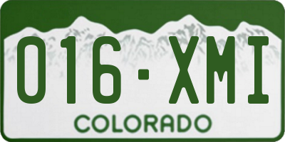 CO license plate 016XMI