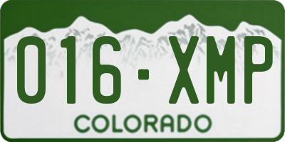 CO license plate 016XMP