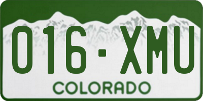 CO license plate 016XMU