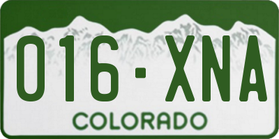 CO license plate 016XNA