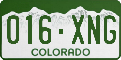 CO license plate 016XNG
