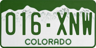 CO license plate 016XNW