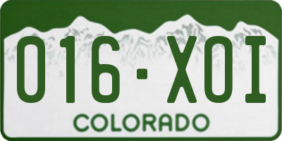CO license plate 016XOI