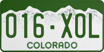 CO license plate 016XOL