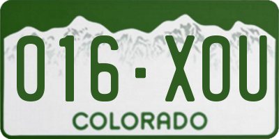 CO license plate 016XOU