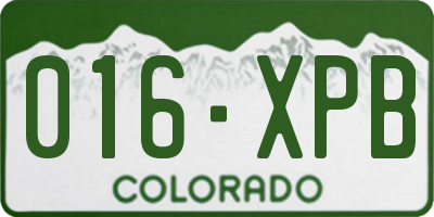 CO license plate 016XPB