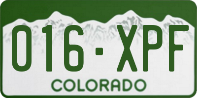 CO license plate 016XPF