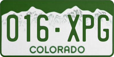 CO license plate 016XPG