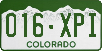 CO license plate 016XPI