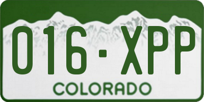 CO license plate 016XPP