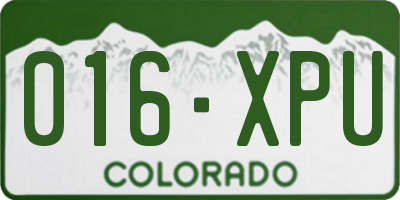 CO license plate 016XPU