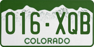 CO license plate 016XQB