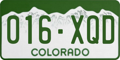 CO license plate 016XQD