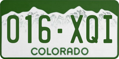 CO license plate 016XQI