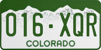 CO license plate 016XQR