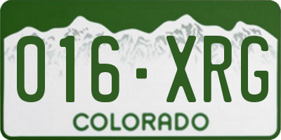 CO license plate 016XRG