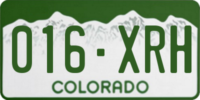 CO license plate 016XRH