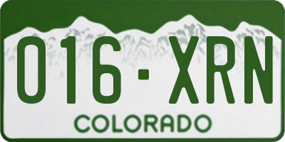 CO license plate 016XRN