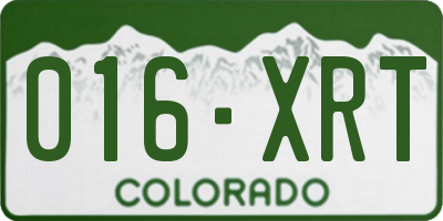 CO license plate 016XRT