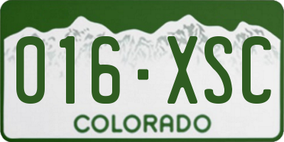 CO license plate 016XSC