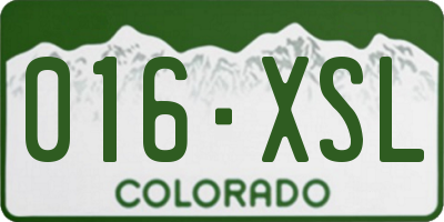 CO license plate 016XSL