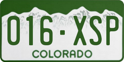 CO license plate 016XSP