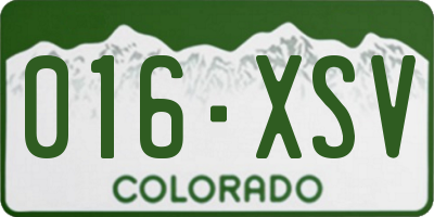 CO license plate 016XSV
