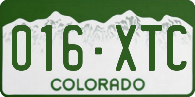 CO license plate 016XTC